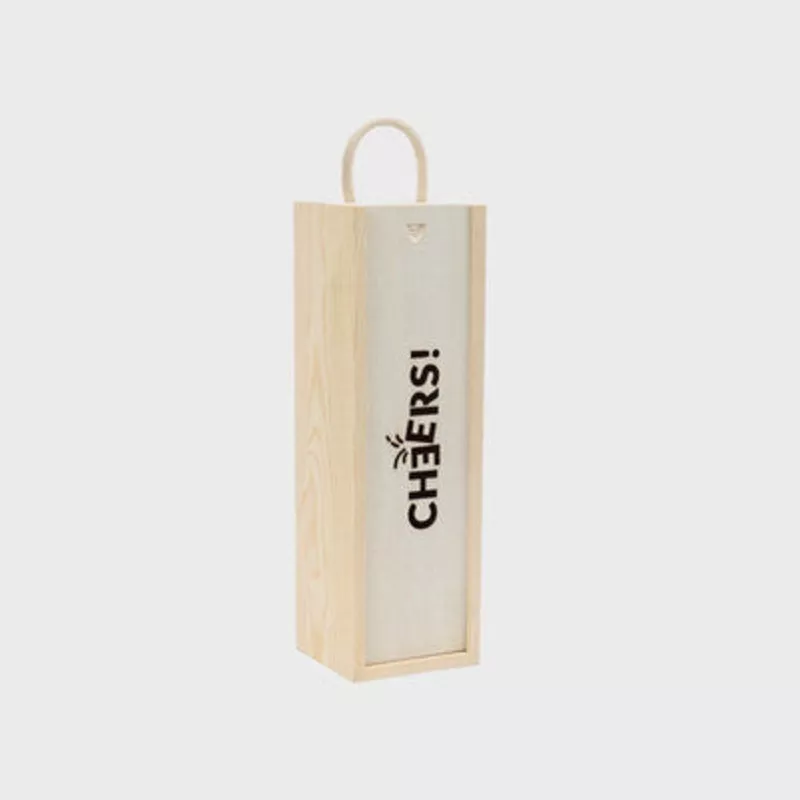 1 Bottle Wooden Box with Cheers Window