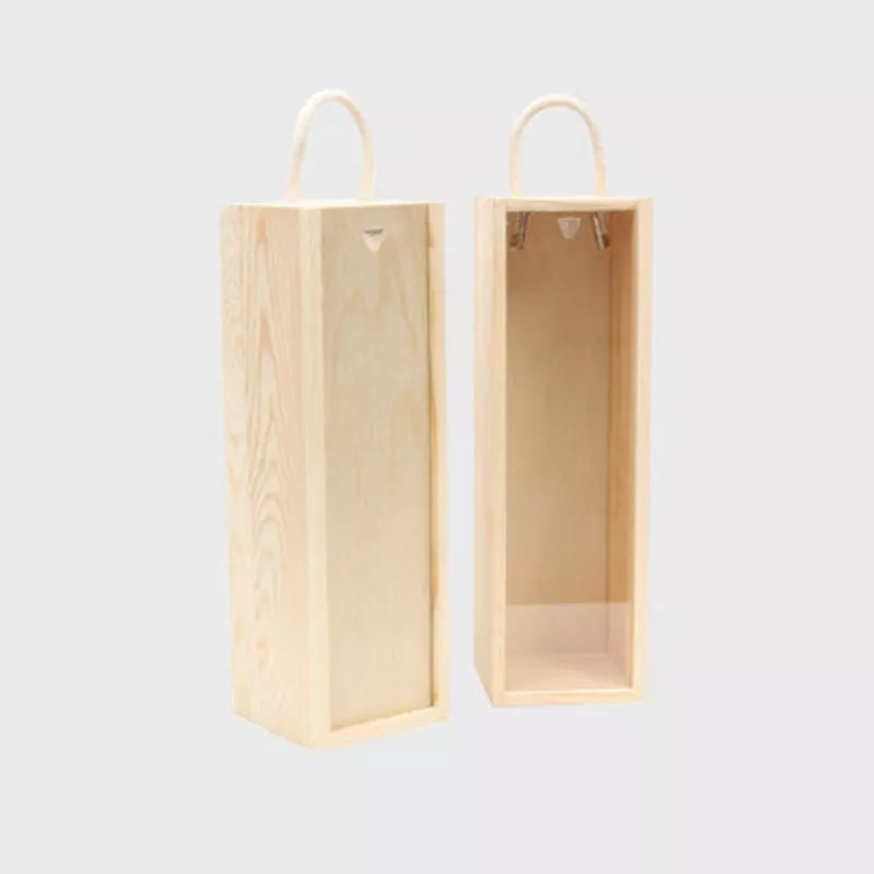 1 Bottle Wooden Box with Sliding Lid