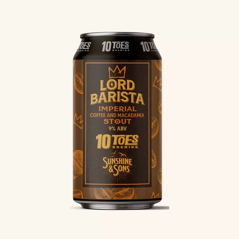10 Toes Brewing “Lord Barista” Imperial Coffee & Macadamia Stout 9%