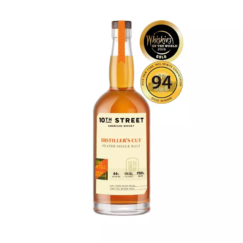 10th Street American Whiskey Peated Single Malt Cask Strength Distiller’s Cut